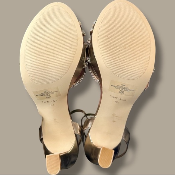 NWOT Nine West ‘Wowzz Platform Dress Sandals’ in “Bronze Crystal” Size 11 - Picture 15 of 16